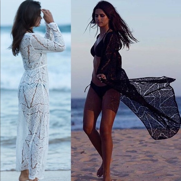 long sheer swim cover up